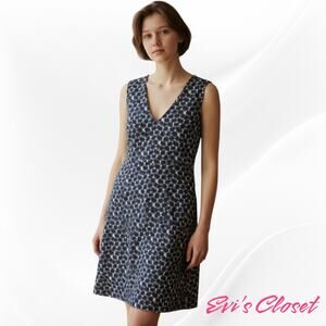 Diane Von Furstenberg Benten Women's Dress. Circle Stone Print Navy Print Sz 12